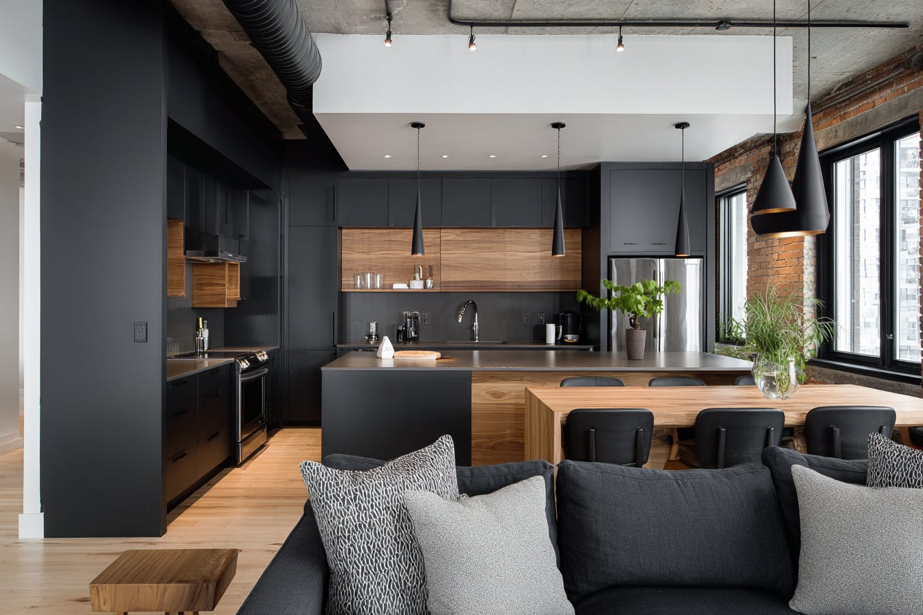 Cuisine noir et bois