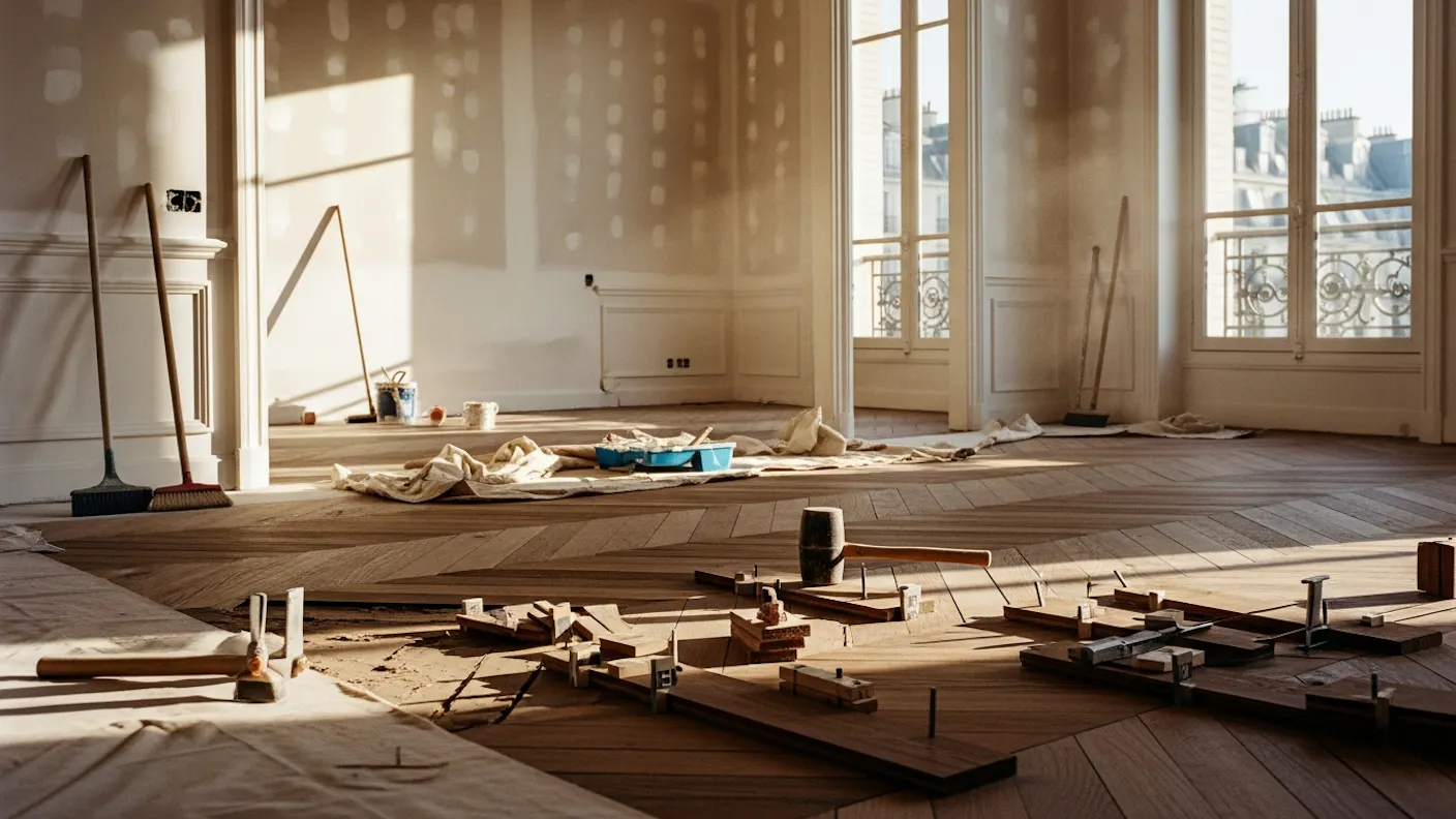 Travaux de rénovation dans un appartement haussmannien pour déficit foncier