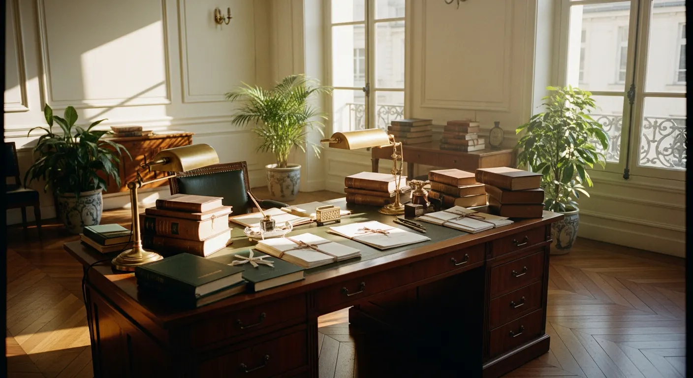 Bureau juridique immobilier avec documents de propriété