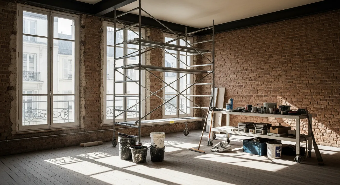 Visite d'un bien immobilier en rénovation