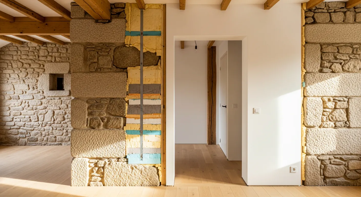 Rénovation intérieure d'une maison en pierre bretonne dans le Morbihan