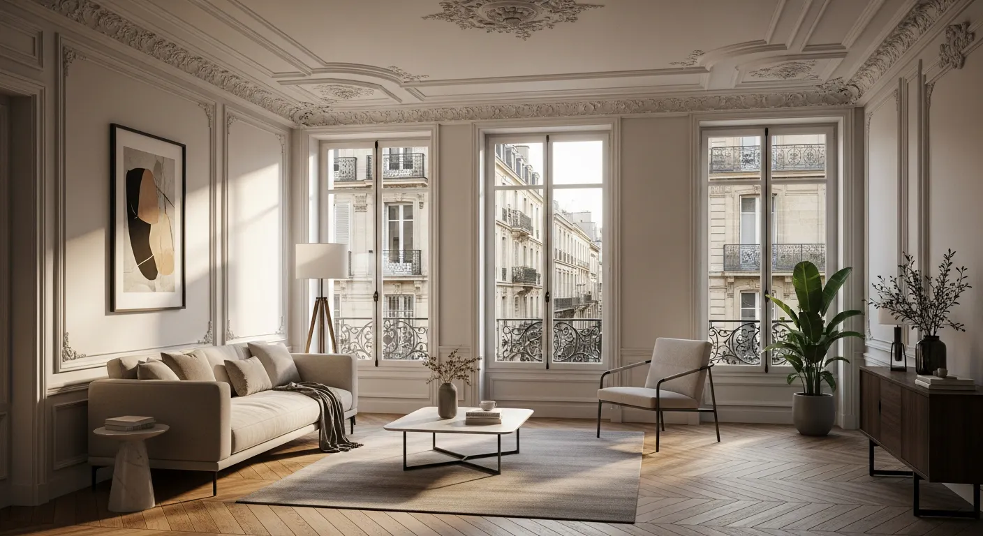 Appartement ancien rénové en centre-ville français