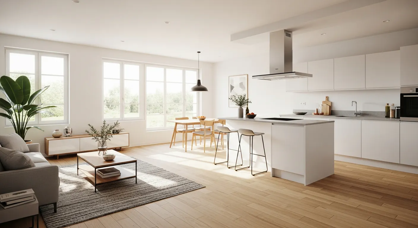 Appartement neuf livré, intérieur lumineux