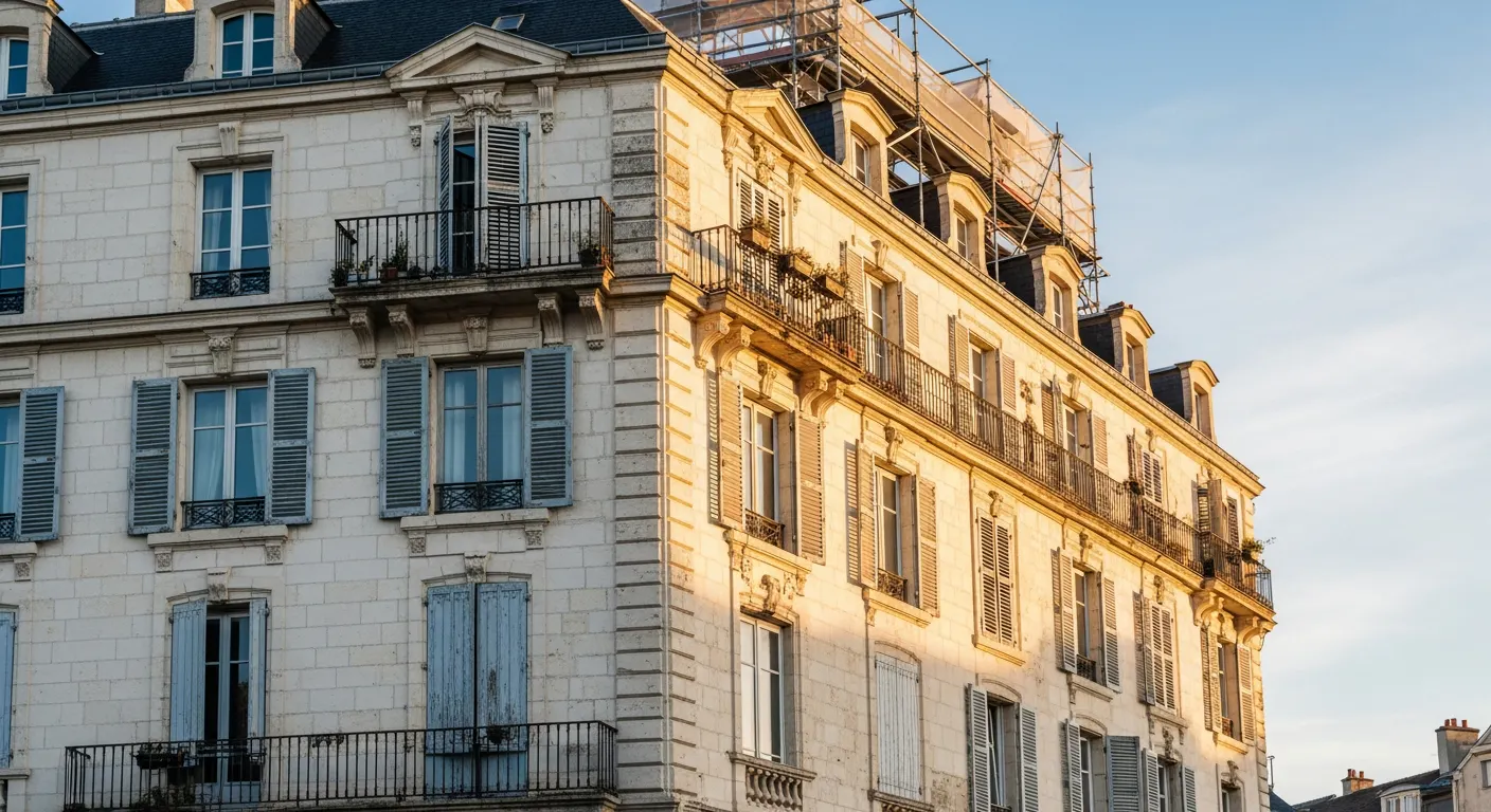 Immeuble en tuffeau à Tours, Centre-Val-de-Loire, architecture ligérienne