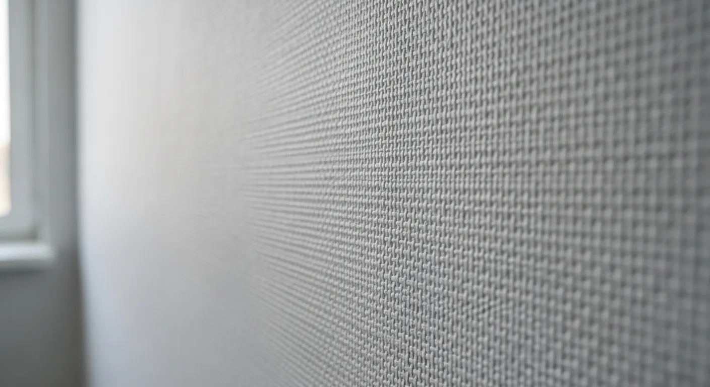 Revêtement mural en toile de verre sur un mur intérieur rénové