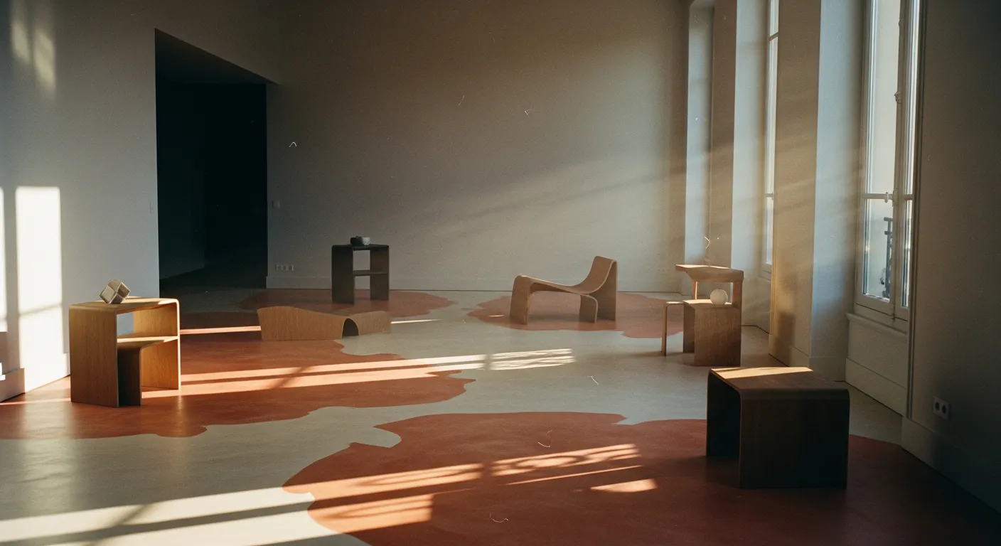 Sol en béton peint dans un intérieur moderne rénové