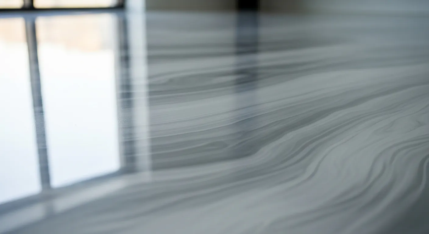 Sol en résine polyuréthane effet béton ciré dans un loft