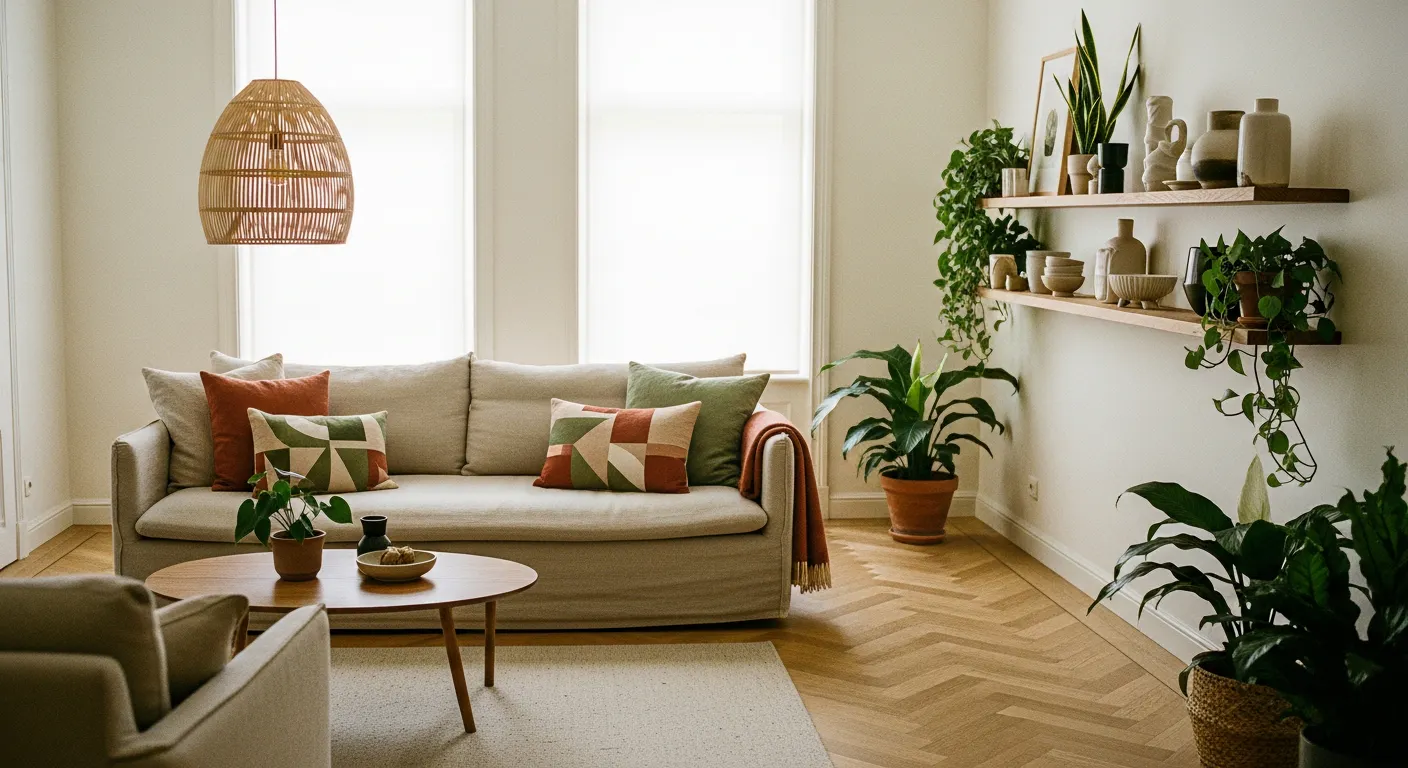Intérieur minimaliste scandinave avec mobilier de marques nordiques