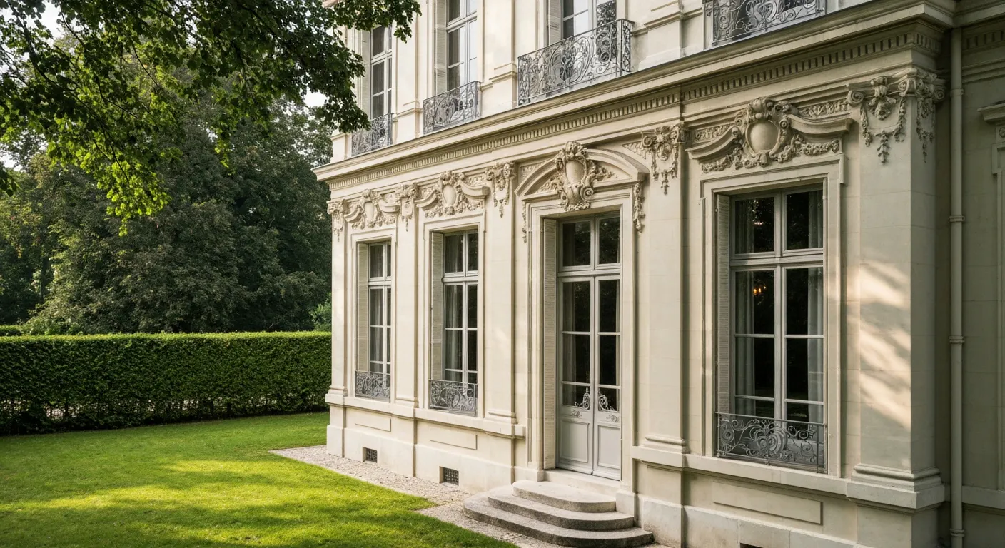 Maison de maître à Versailles, façade en pierre calcaire classique