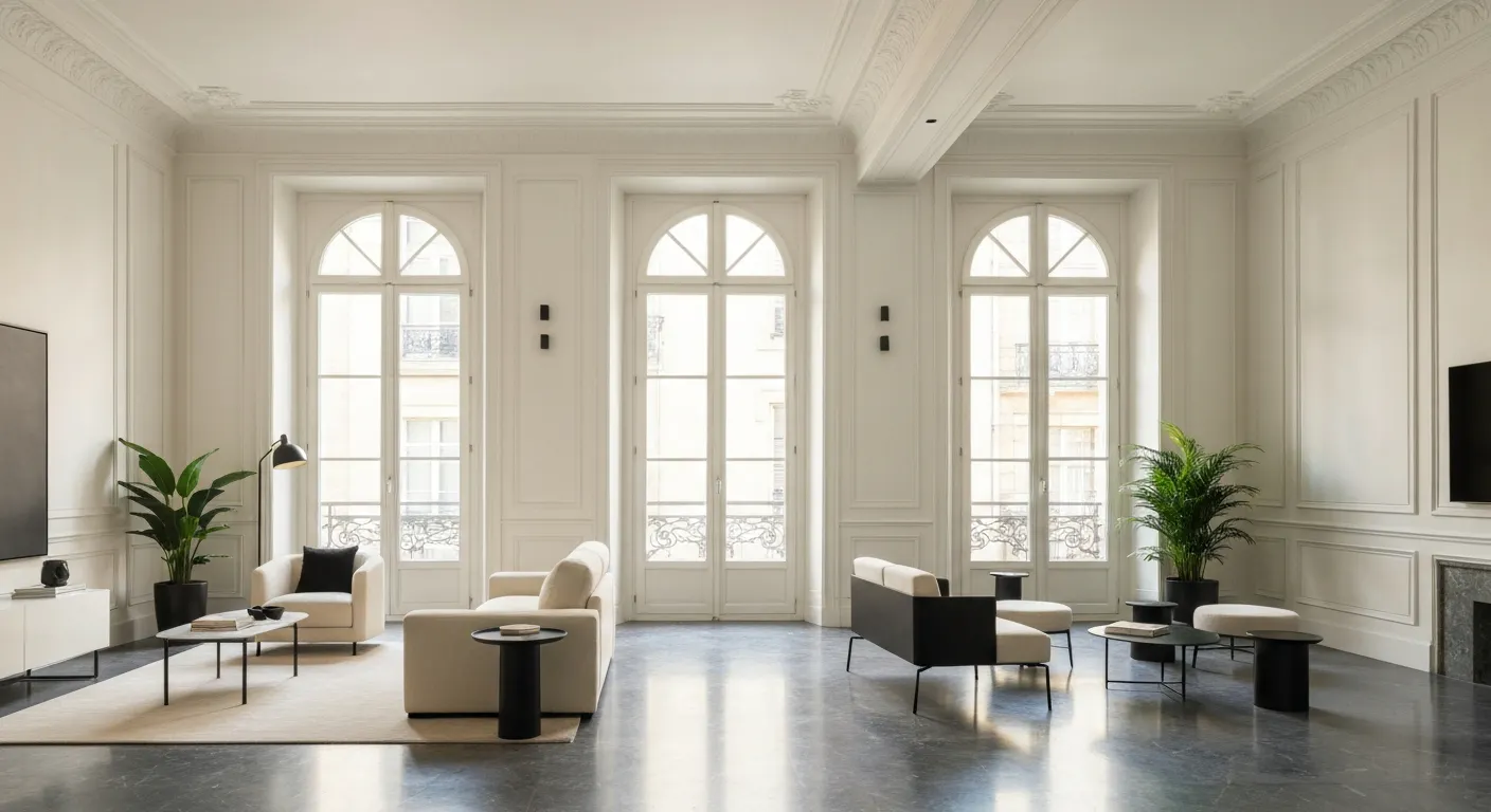 Appartement haussmannien rénové à Bordeaux, parquet ancien et moulures restaurées