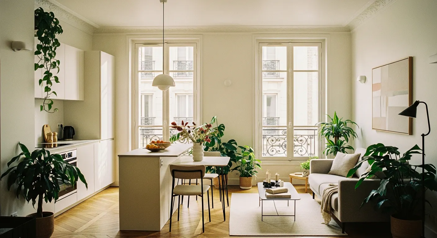 Appartement parisien optimisé par un architecte, espace ouvert et lumineux