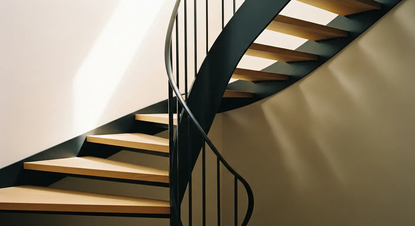 Rénovation d'un escalier en métal avec pose de nouvelles marches en bois sur limon acier