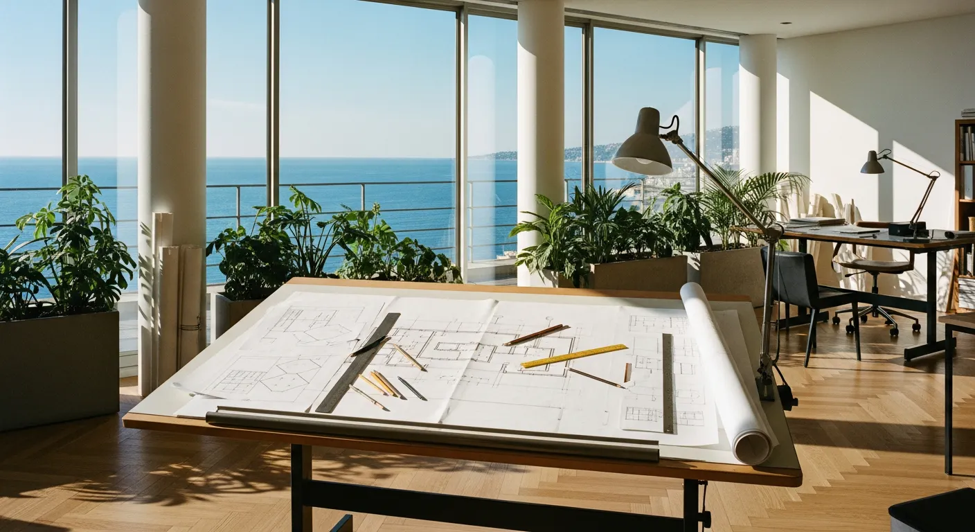 Cabinet d'architecte à Nice avec vue sur la Méditerranée