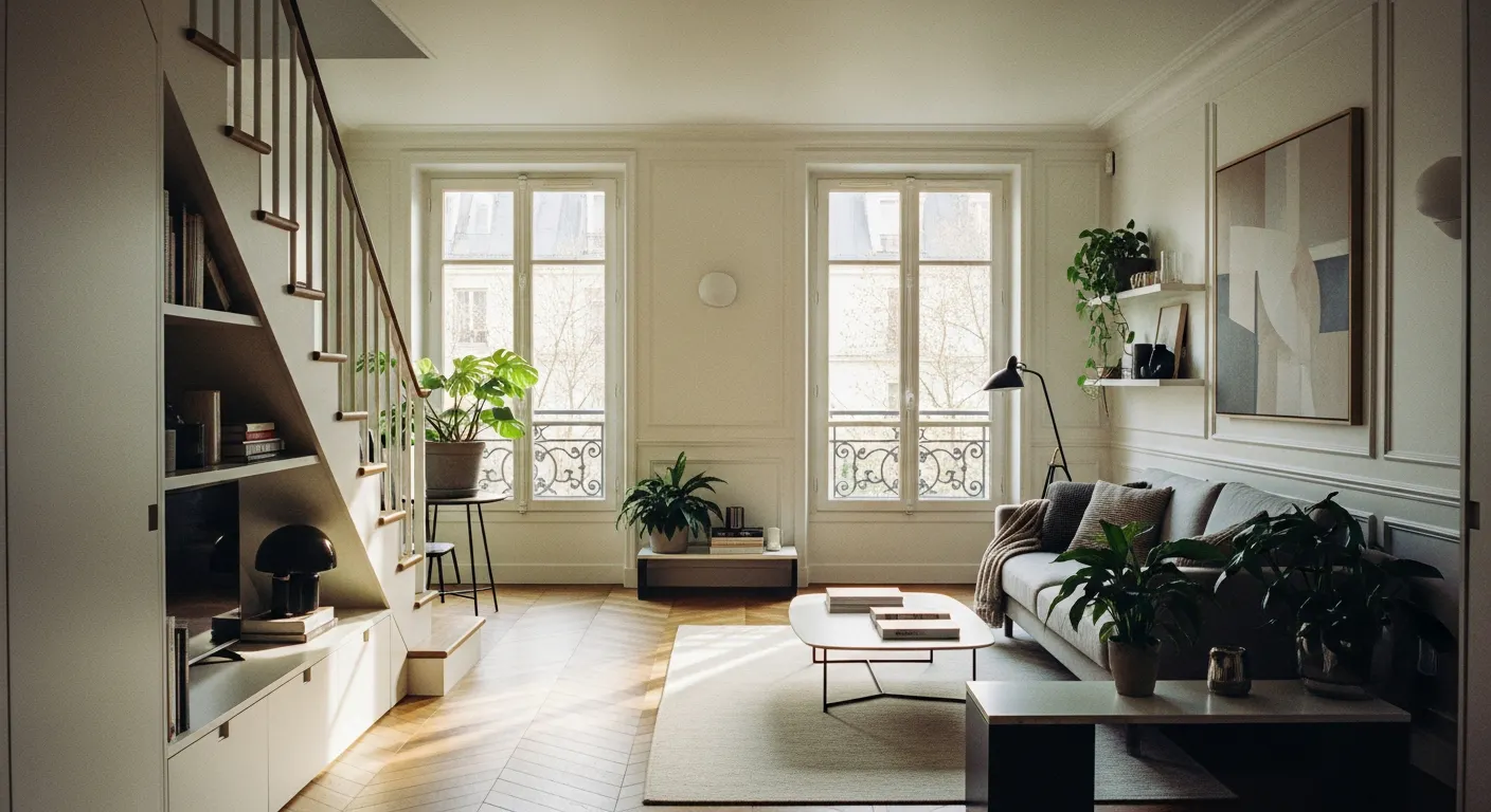 Optimisation de l'espace dans un appartement parisien par un architecte