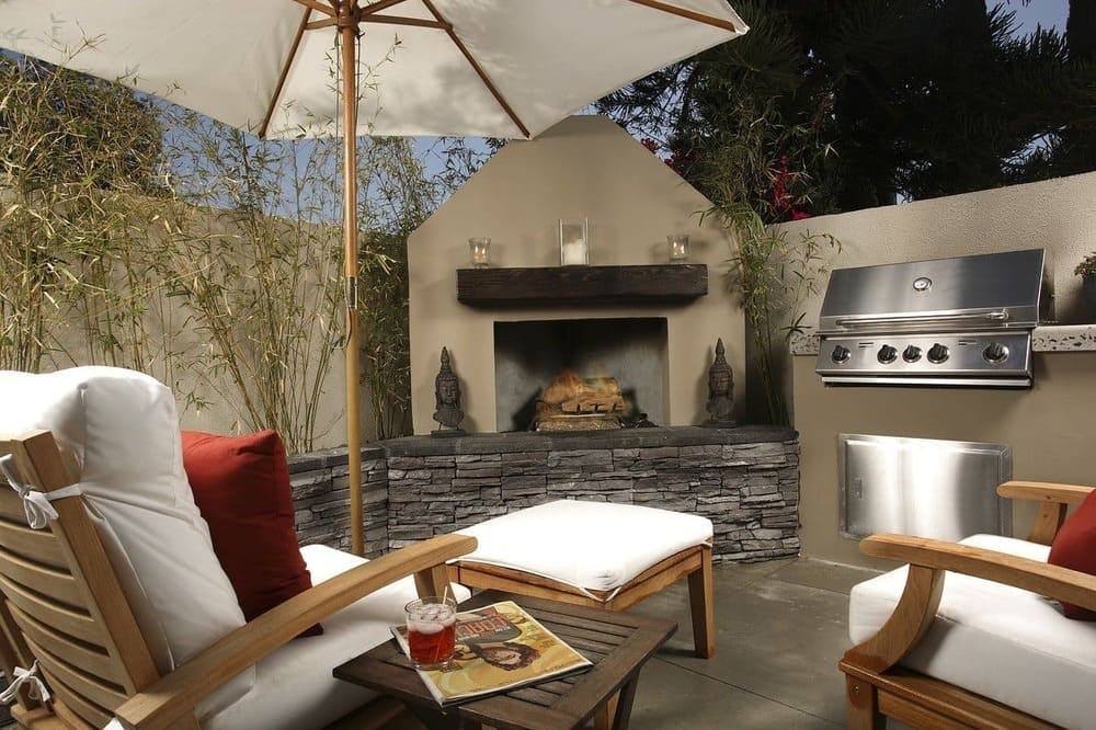 cuisine extérieure cheminée et grill