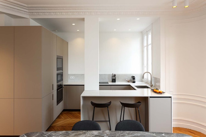 Rénovation appartement 89 m² Paris 15 - cuisine