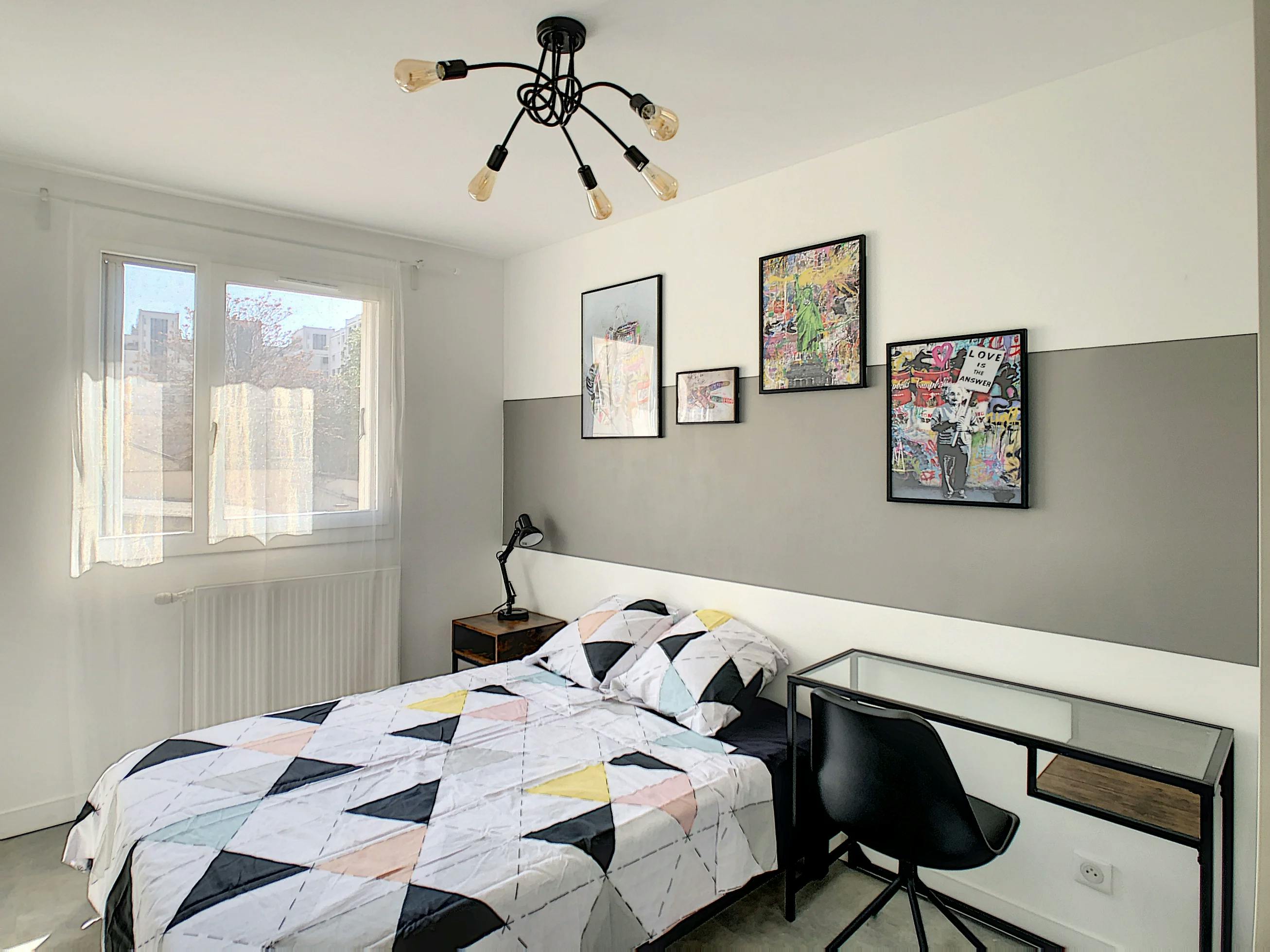 chambre à coucher décoration murale contemporaine