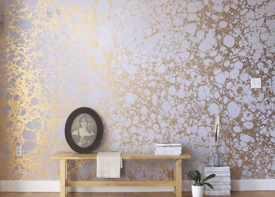 papier peint design or