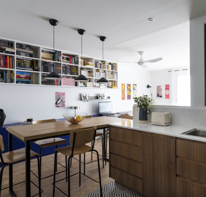 Rénovation Appartement de 69 m² - Paris 11 - cuisine ouverte