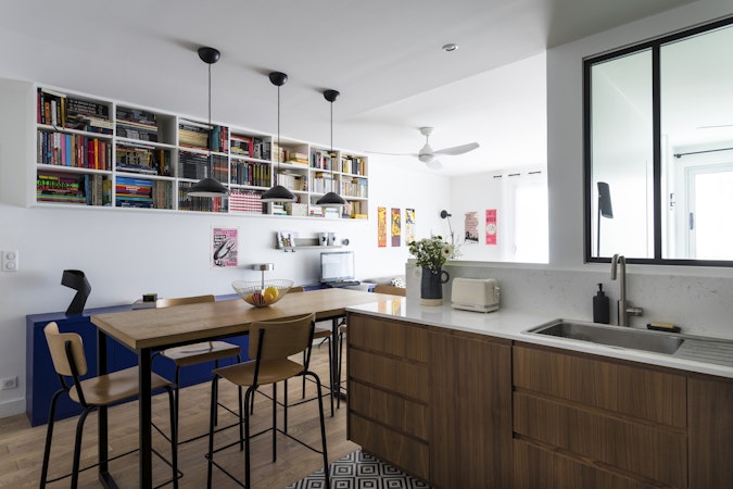 Rénovation Appartement de 69 m² - Paris 11 - cuisine ouverte