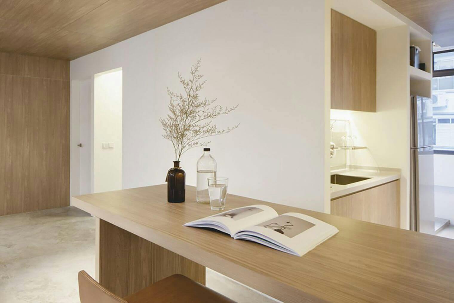 Plan de travail cuisine zen