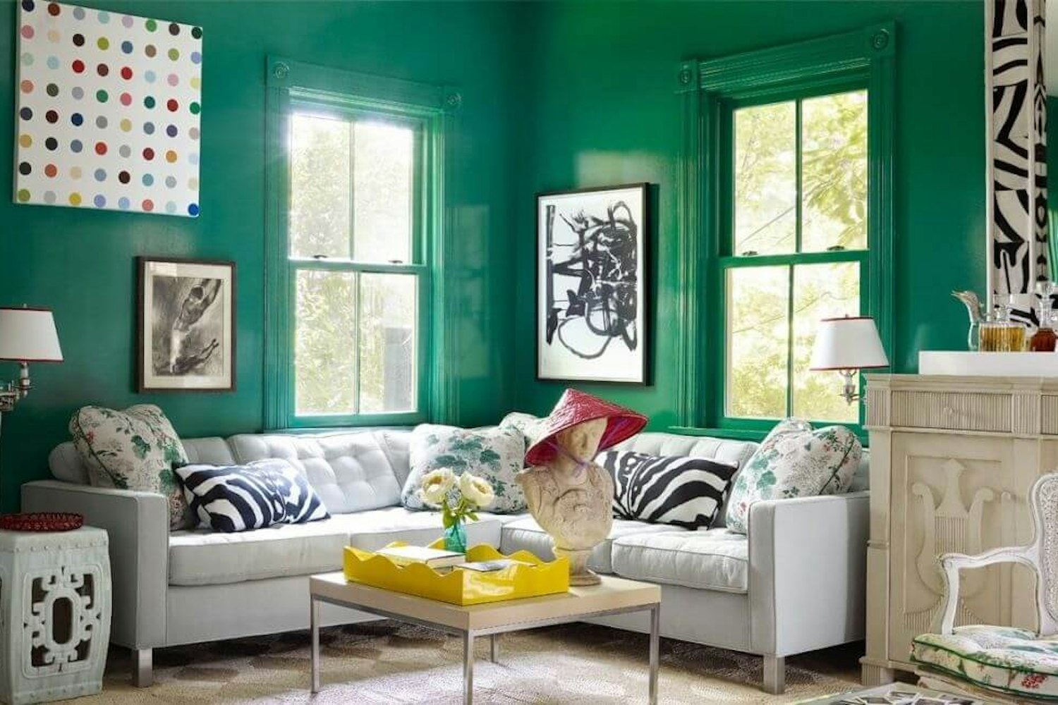 Decoration tendance avec couleur verte
