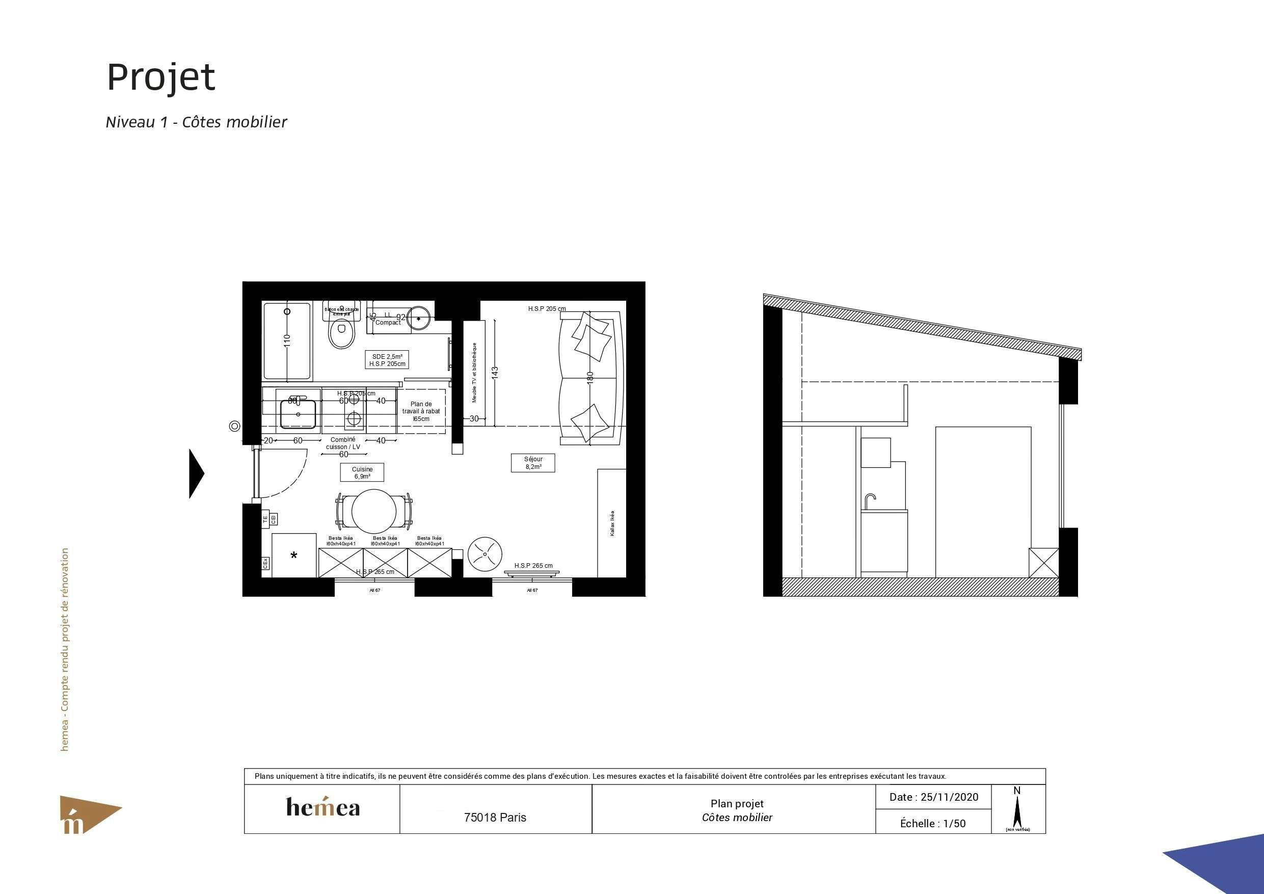 Plan niveau 1 côtes mobilier