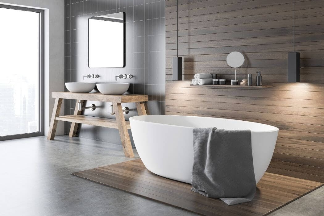 Serviettes assorties à la déco de la salle de bain