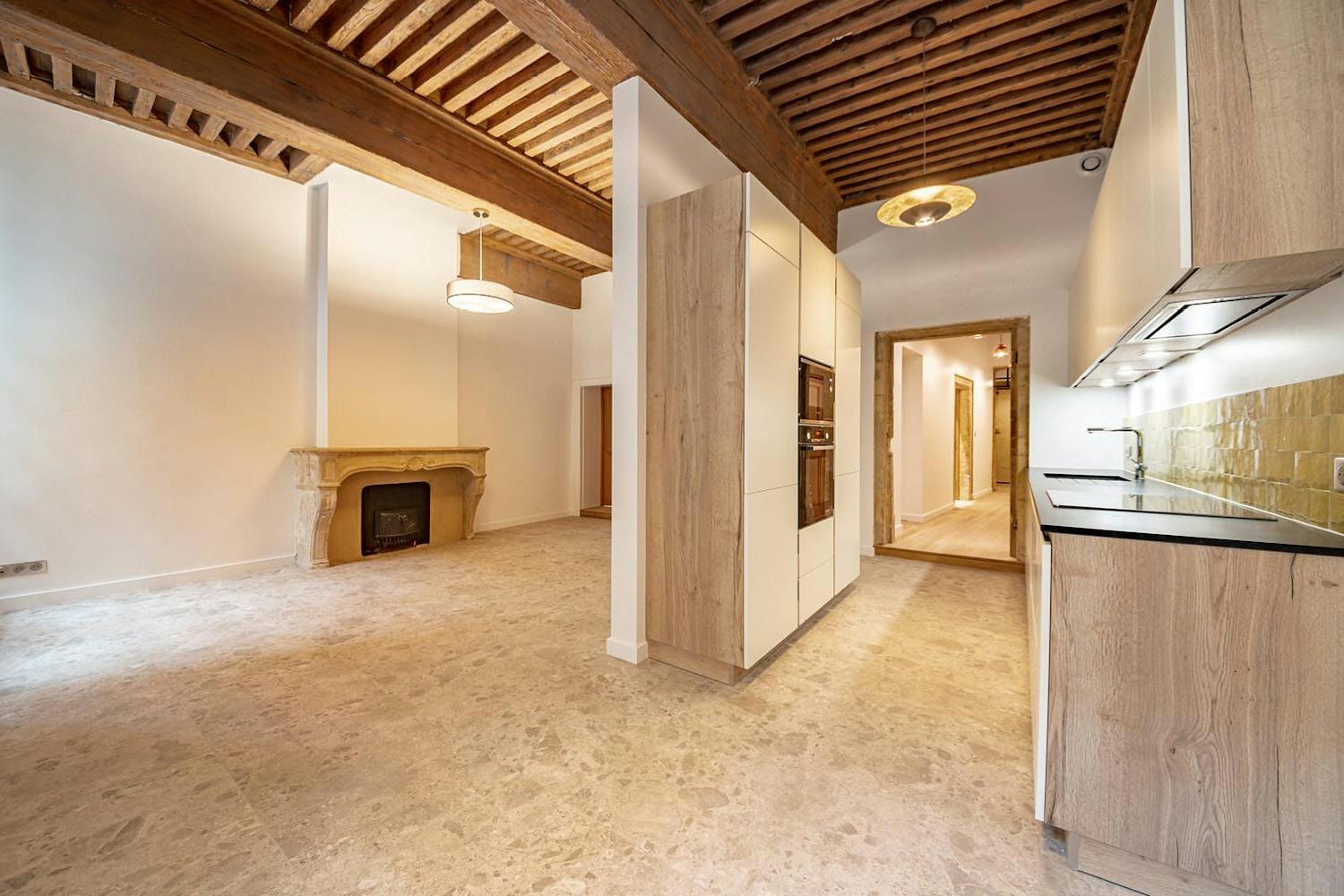 Cuisine et séjour Rénovation Appart 58m² Lyon