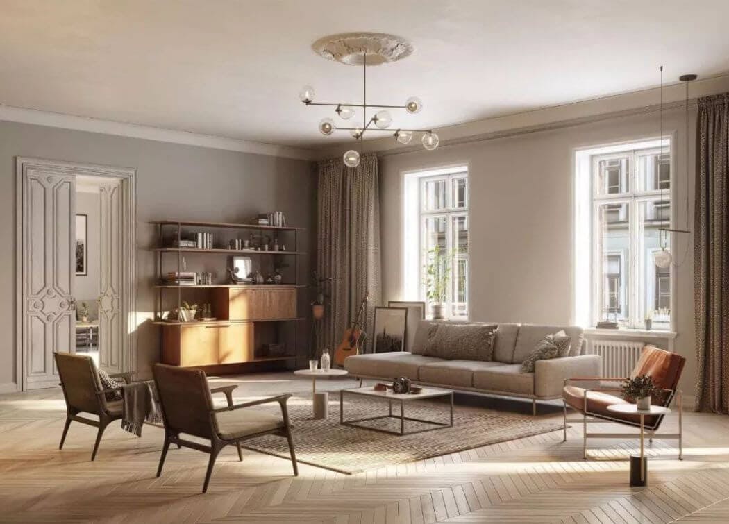 Intérieur d'un appartement rénové à Paris 18