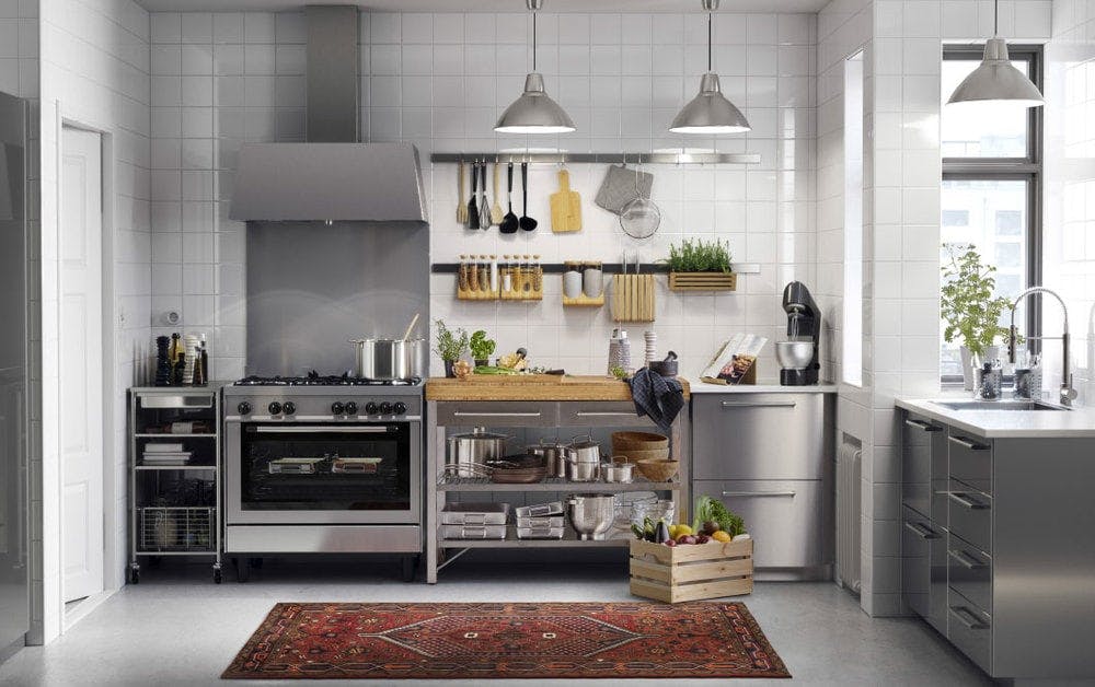 cuisine ikea contemporaine acier inoxidable