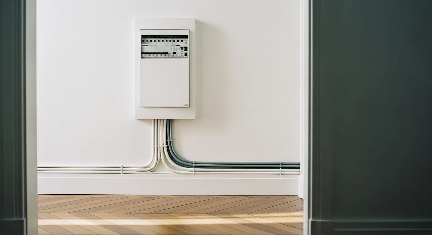Tableau électrique moderne dans un appartement rénové
