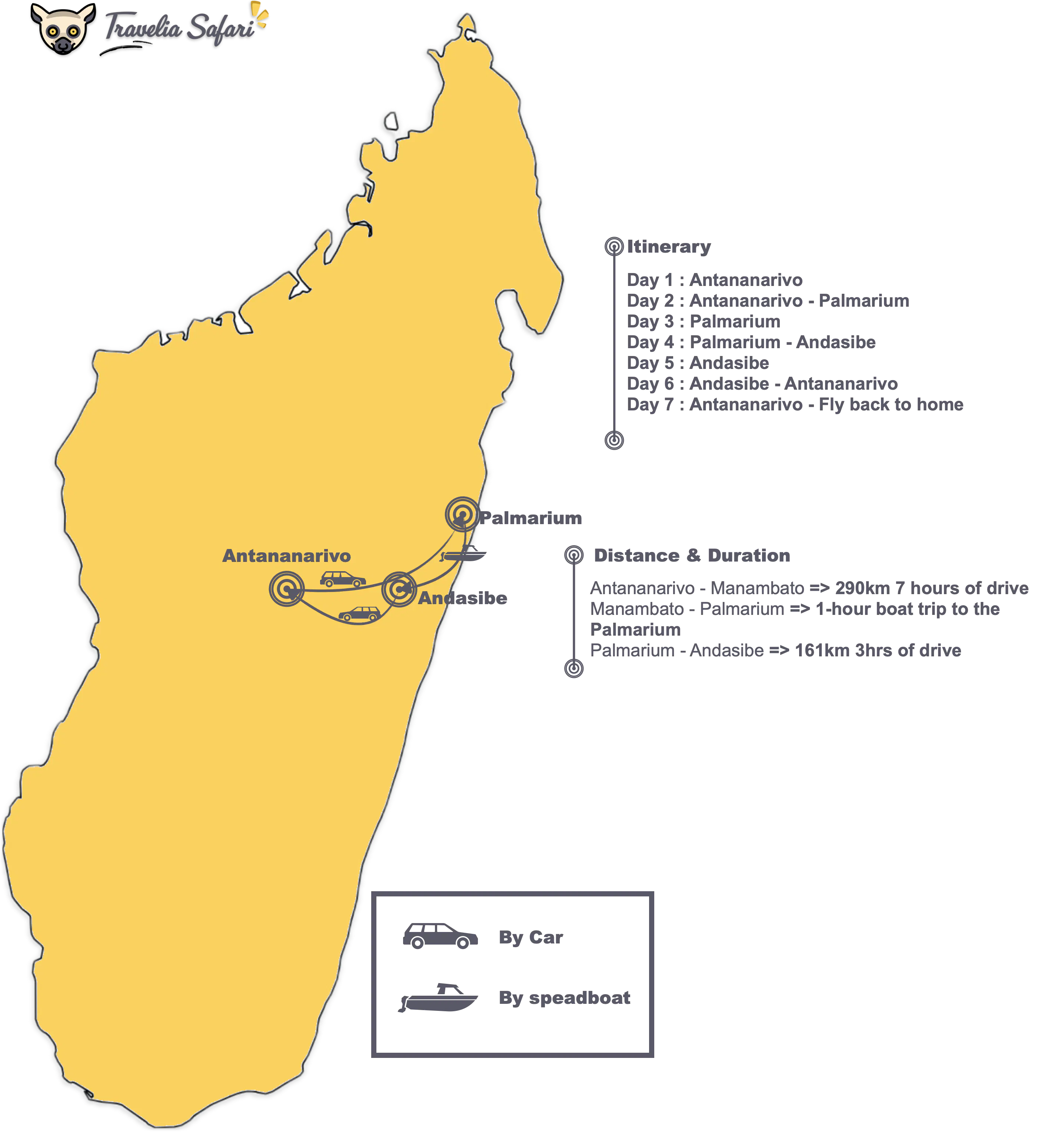 Eastern Wonder Itinerary map
