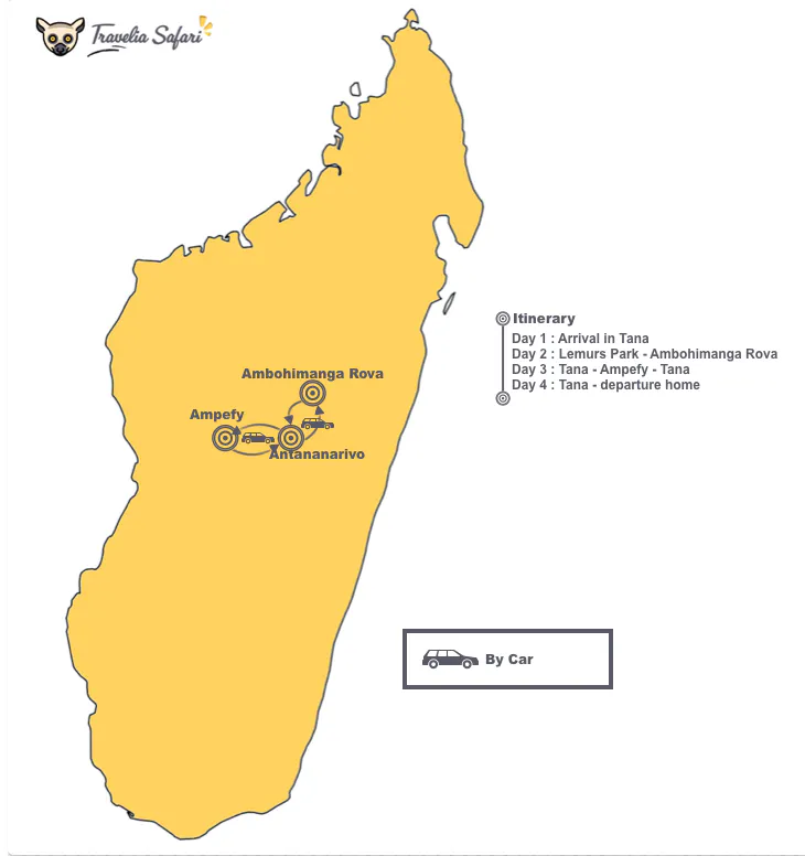 Tana Surrounding Itinerary map