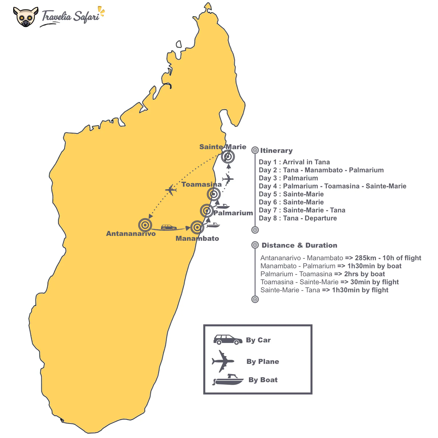 Eastern discovery & Sainte-Marie Resort map