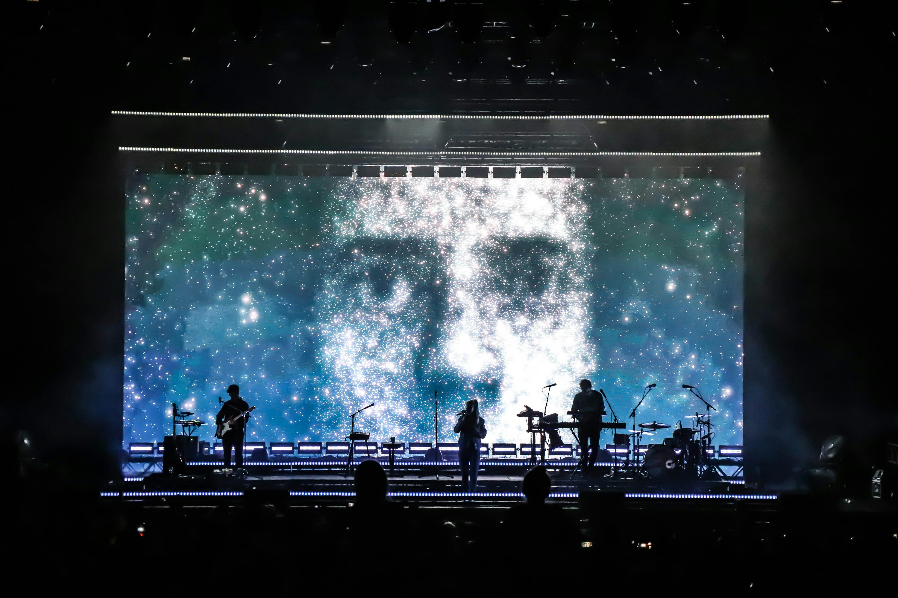 London Grammar live at Bestival 2019 Stage shot with face on-screen