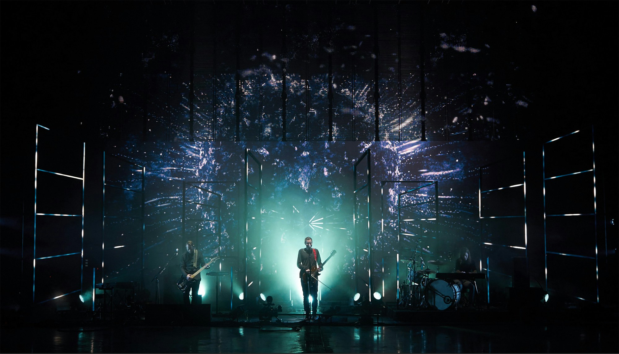 Sigur Ros World Tour smoky orb stage shot