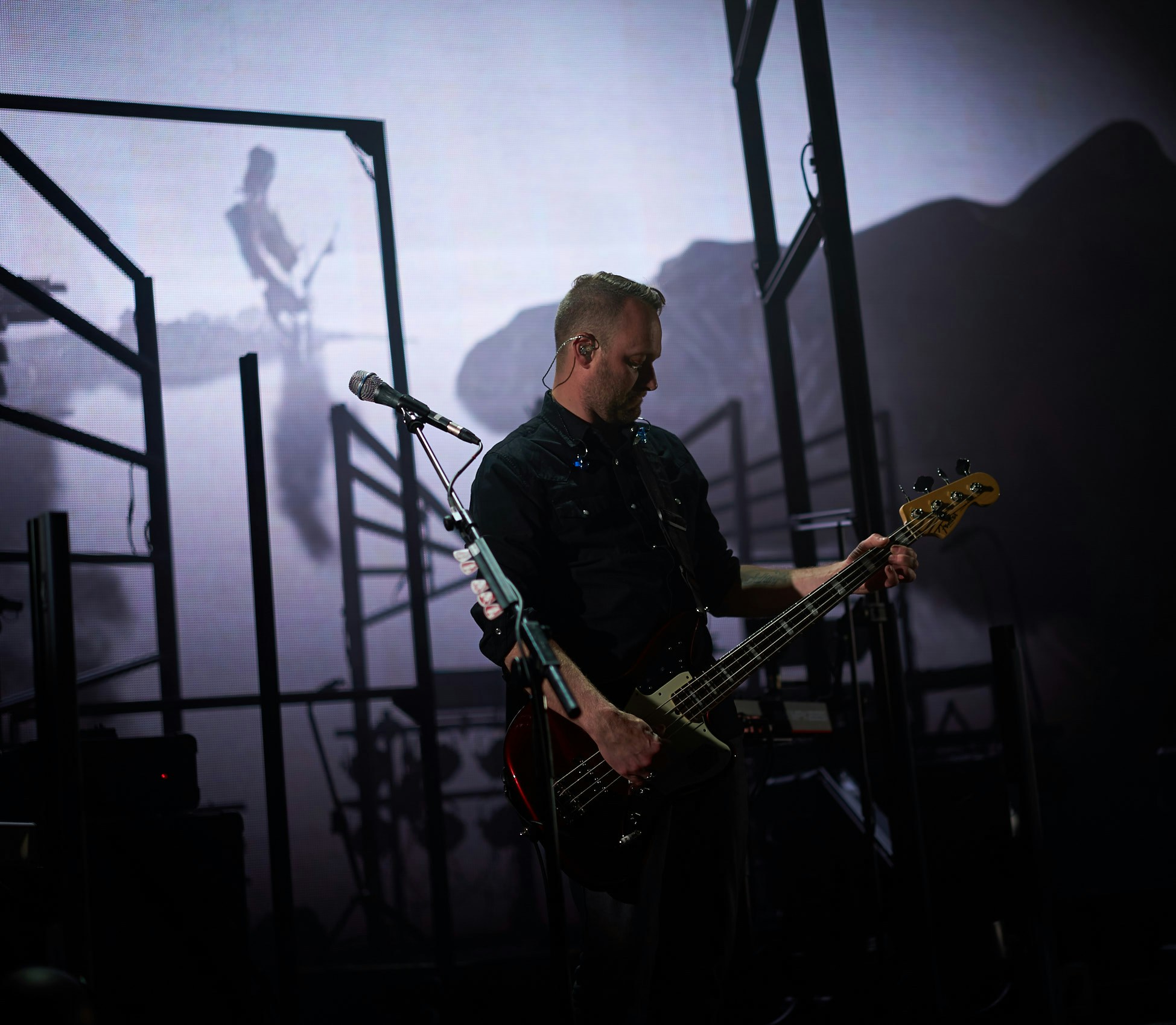 Sigur Ros World Tour guitarist stage shot