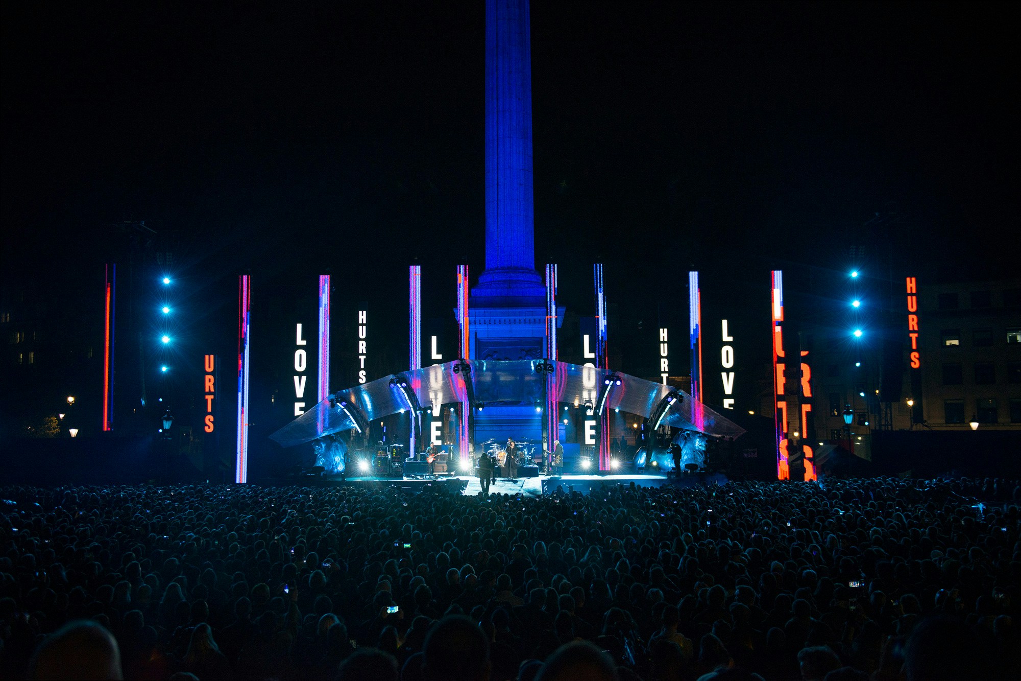 U2 MTV Europe Music Awards 2017 blue lit stage 2