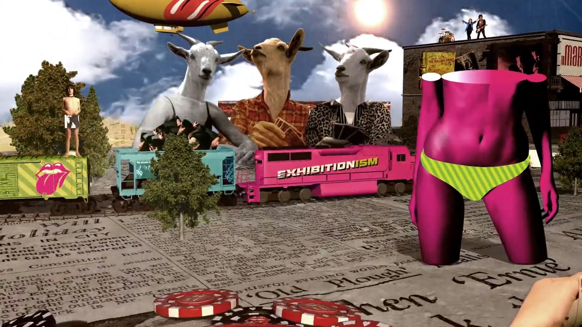 The Rolling Stones Exhibitionism train goats