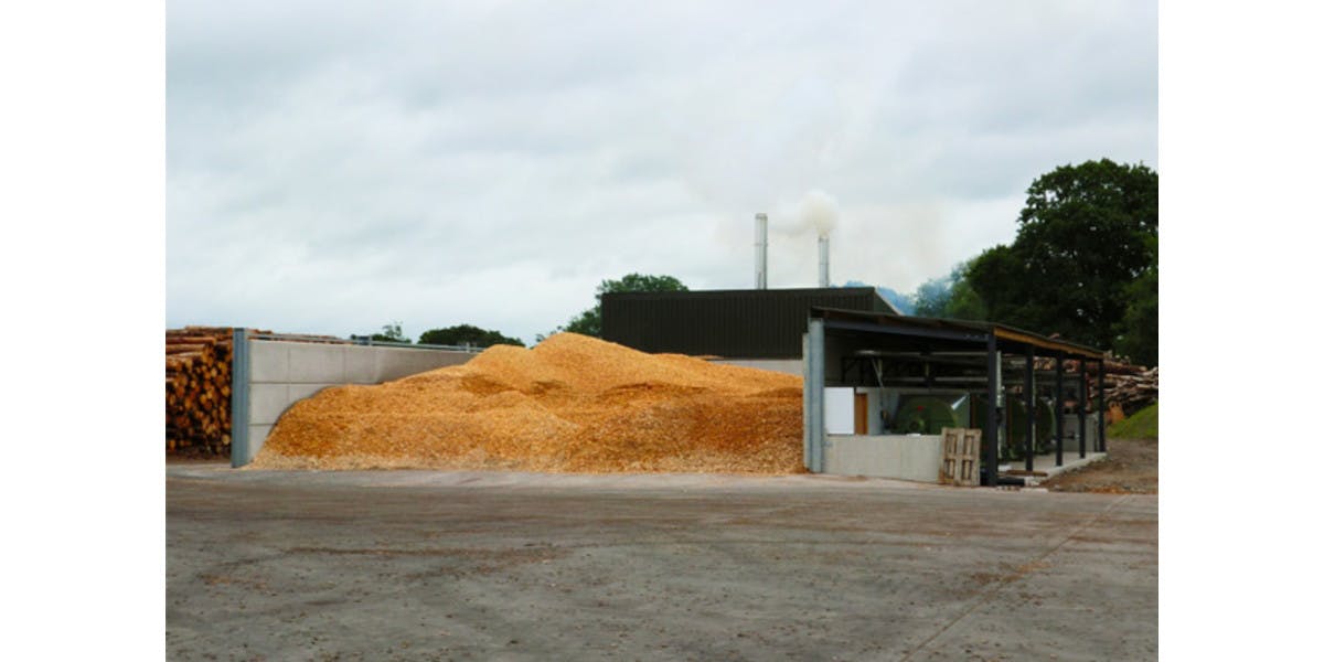 Wood chip biomass drying system 3 Counties Wood Fuels Chalford Timber