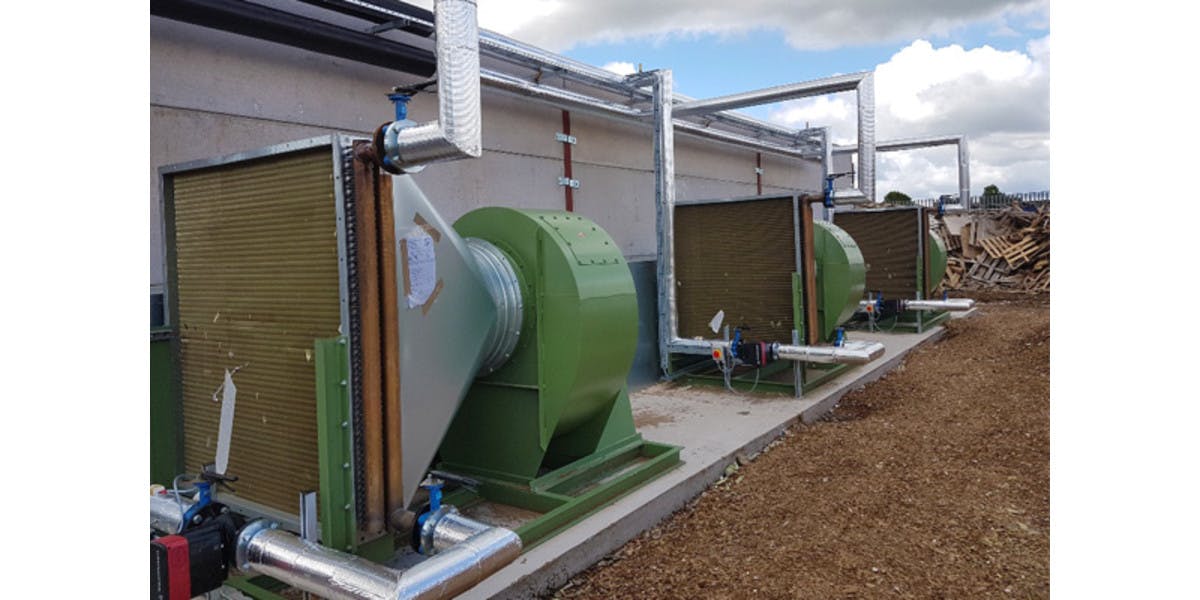 Ringwood & Fordingbridge Skip Hire waste to energy biomass drying floor project heat exchangers and fans