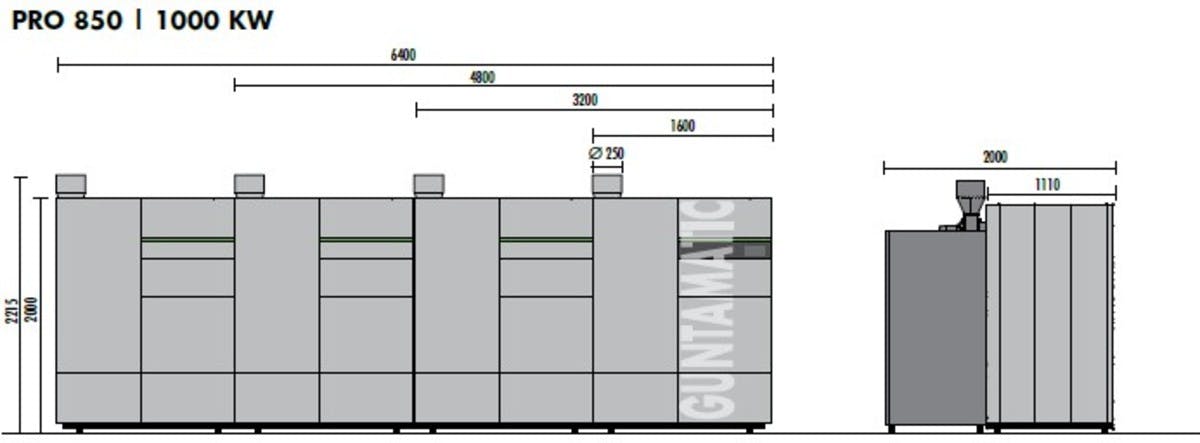 PRO biomass boiler size 850kW 1000kW iMW