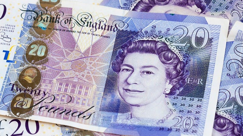 British pound money £20 notes