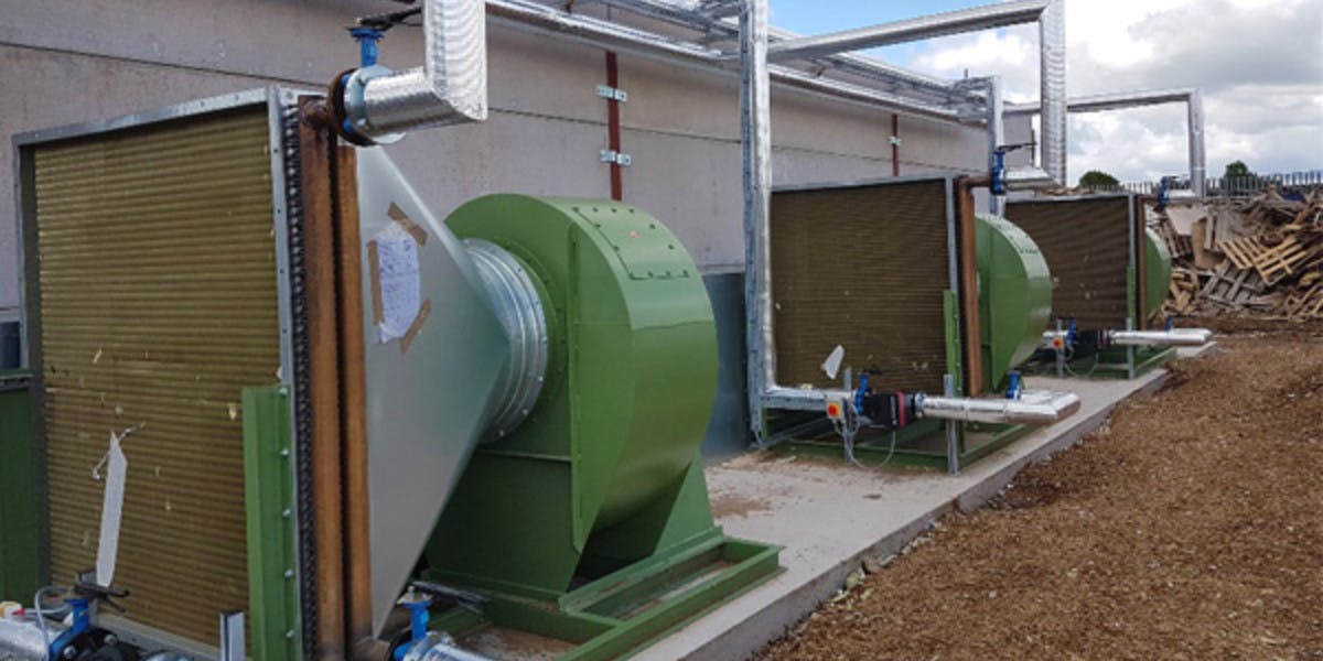 Ringwood & Fordingbridge Skip Hire waste to energy biomass drying floor project heat exchangers and fans