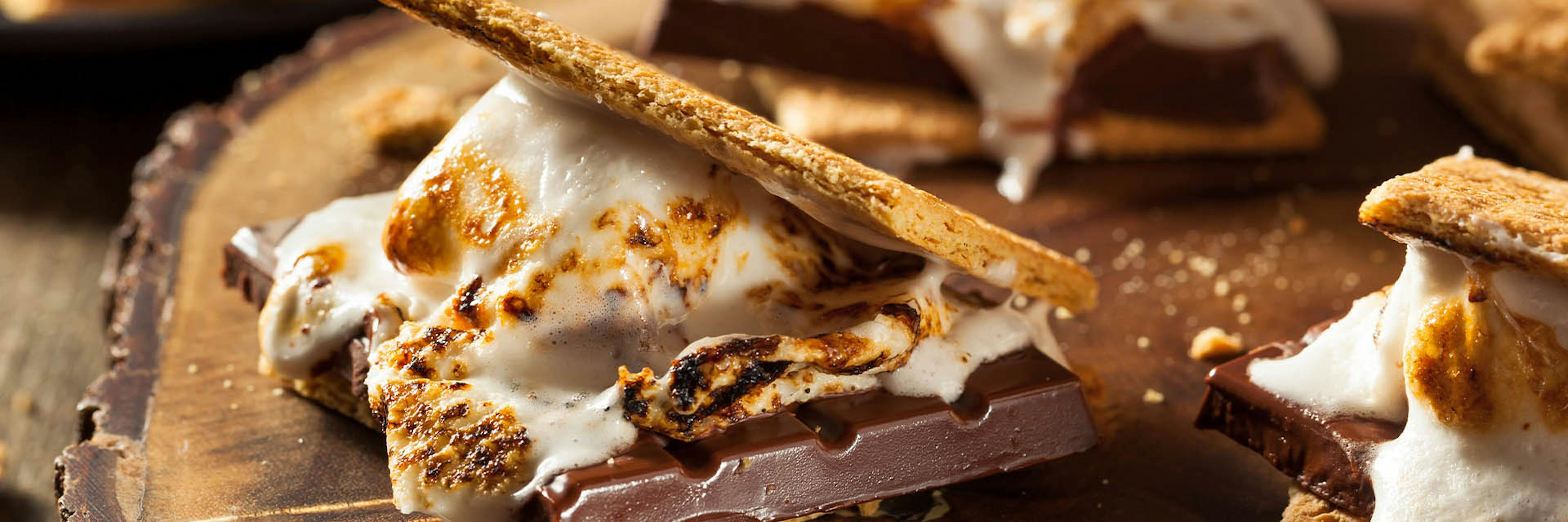 A rustic plate of smores