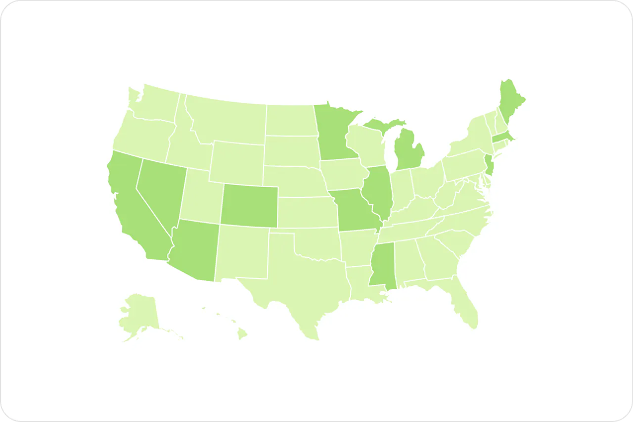Now serving 12 states