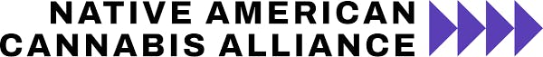 The logo for the Native American Cannabis Alliance, which features four triangles in a royal purple, all pointing like arrows toward the right