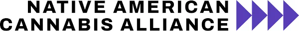 The logo for the Native American Cannabis Alliance, which features four triangles in a royal purple, all pointing like arrows toward the right