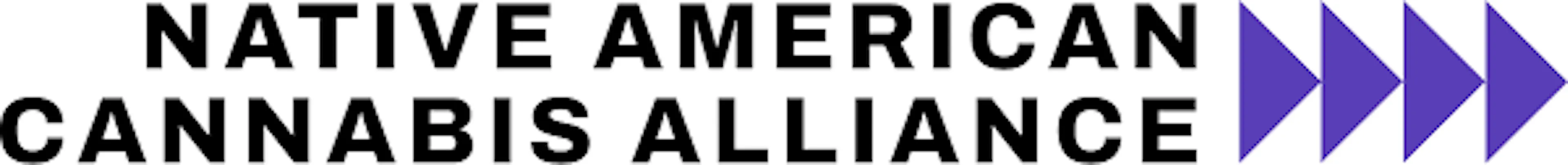 The logo for the Native American Cannabis Alliance, which features four triangles in a royal purple, all pointing like arrows toward the right